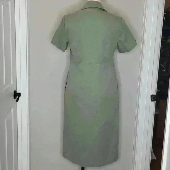 Appleseeds Petites Vintage Sage Green Dress Button Down‎ Size 6P - Picture 7 of 9